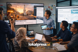 Lokalpress.id menegaskan peran sebagai agency media online lokal Jogja yang mengelola narasi, distribusi informasi, dan jurnalisme berbasis kepentingan publik. Foto: By Chat GBT